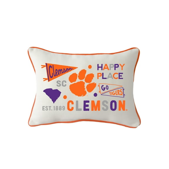 Little Birdie  Clemson Tigers Rectangular Piped Pillow