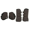 thumbnail image 3 of Horse Front Hind Leg Boots, Horse Leg Boots Protective Adjustment Buckle Brown Open Straps PU + Neoprene  For Riding For Horse Legs Brown Front And Hind Set, 3 of 8