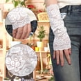 thumbnail image 6 of YooGuoGuo Women's Short Lace Half Finger Lace Sunscreen Gloves Open Finger Etiquette Wedding Decoration Gloves, 6 of 9