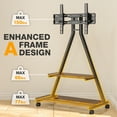 thumbnail image 5 of RTVR Rolling TV Stand for 43-80" Screens, Portable Mobile TV Stand on Wheels with Enhanced Triangular Design Storage Shelves up to 150 lbs, Brown, 5 of 8