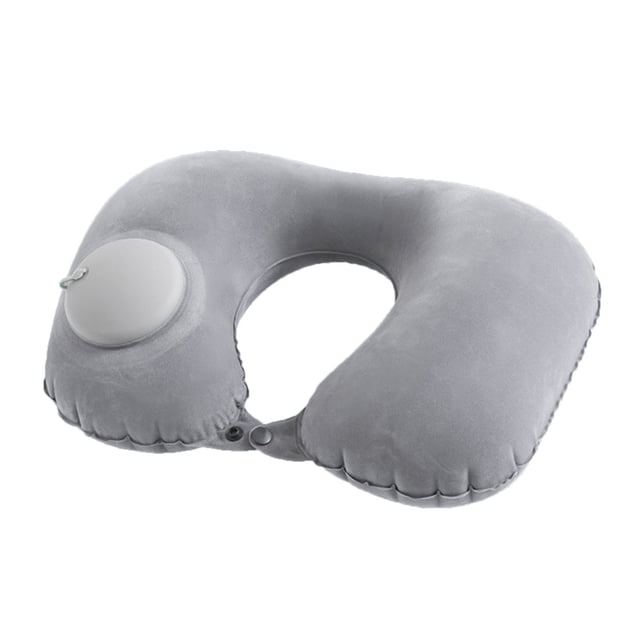 Inflatable Travel Neck Pillow PVC Material TPU Press to Fill U Shaped Compact Portable Air Pillow for Airplane Car