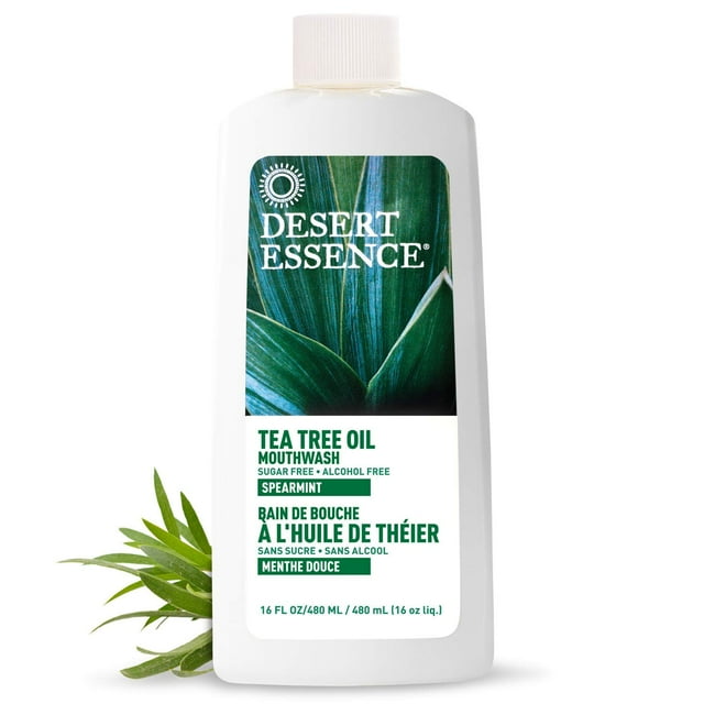 Enjuague bucal Desert Essence con aceite de árbol de té 473 ml con menta verde