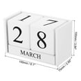 thumbnail image 2 of Uxcell Vintage Wood Block Perpetual Calendar, Reusable Wooden Month Date Display Blocks for Desk 6.1", White, 2 of 5