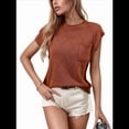 thumbnail image 2 of Top de Tirantes de Punto Holgado con Cuello Alto y Mangas para Mujer, Color Caramelo, Talla XL, 2 of 9