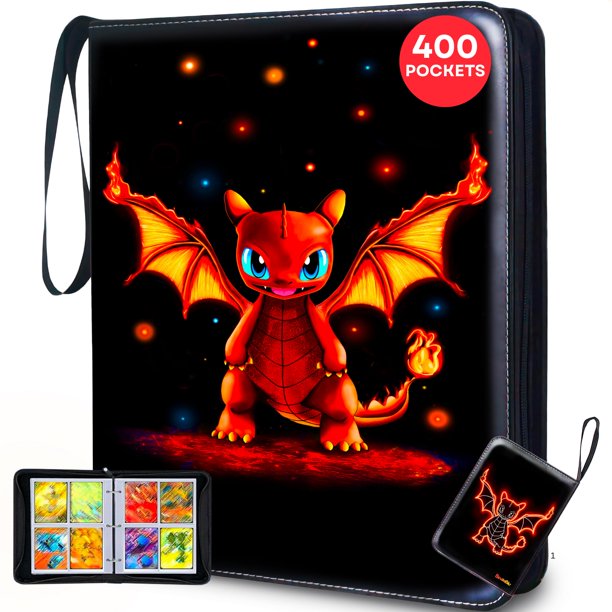 Carpeta para cartas coleccionables Bindablu Fire Dragon de 400 bolsillos