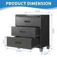 thumbnail image 6 of Tcbosik 3 Drawer Metal Cabinet with Wheels, Garage Tool Chest, Rolling Storage Organizer for Home Office, Black, 6 of 10