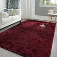 thumbnail image 4 of Lochas Soft Fluffy Rug Modern Shag Accent Carpet Fuzzy Shaggy Rugs for Bedroom Indoor Modern Area Rugs,5'X8',Dark Red, 4 of 7