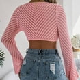 thumbnail image 4 of 2025 Women's Solid Knot Open Navel Knitwear Holiday Top Womens Long Sleeve Tops Spf Shirts for Women Long Sleeve, 4 of 8