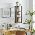 thumbnail image 6 of Danya B. Recife Vertical Three-Tier Modern Shadow Box Cube Display Wall Shelf - Hickory, 6 of 11