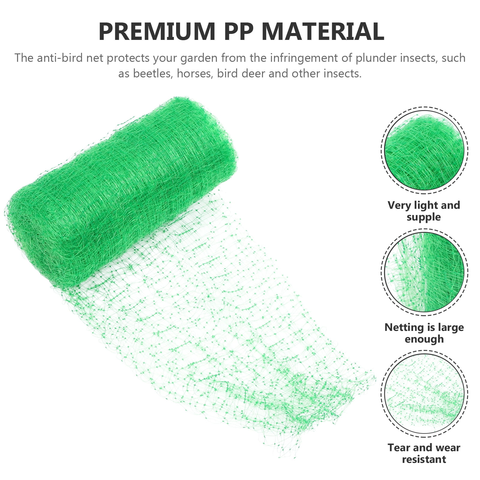 Greenadscape Fine Mesh Netting Green PP 1 Set For Farmers Garden Protection