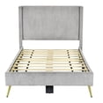 thumbnail image 3 of Better Home Products Vita Solid Wood & Velvet Twin Size Platform Bed in Gray, 3 of 9