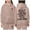 Khaki, variant on Gunia Kids Girls Jesus Tracksuits Fleece 2 Piece Athletic Outfits Set Oversized Hoodie And Sweatpants Fall Winter Clothes,Size 1-9
