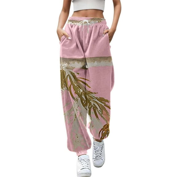 Camo Sweatpants Women Lightweight Relaxed Fit Casual Drawstring Pants with Pockets Athleisure Pants for Women Trendy