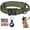 Green, variant on Tactical Dog Collar, Adjustable Military Training Nylon Dog Collar with Control Handle and Heavy Metal Buckle for Medium and Large Dogs, with Patches and Airtags Case