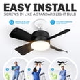 thumbnail image 2 of Bell+Howell - Ventilador de Techo Negro con Luces y Control Remoto, 3 Modos de Luz, 3 Ajustes de Velocidad, Fácil de Instalar, para Recámara y Cocina, 2 of 5