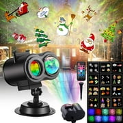Viworld Christmas Projector Lights Outdoor Holiday Thanksgiving, 22 HD Effects (3D Ocean Wave & Patterns) Waterproof with RF Remote Control Timer for Indoor Holiday Party Home Garden Decorations