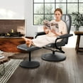 thumbnail image 4 of Costway Fauteuil Inclinable avec Ottoman Dossier Réglable Siège Rembourré Repose-Pieds pour Chambre Gris, 4 of 10