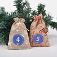 thumbnail image 3 of Bolsa de Regalo de Lino Xihbxyly Diseño Navideño Paquete de Calendario de Adviento 1 Al 24, 3 of 6