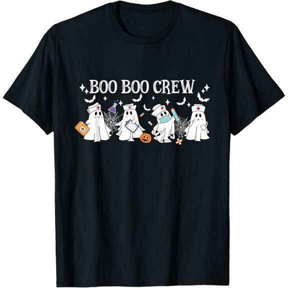 Boo Boo Crew Nurse Ghost Nursing Halloween Spooky Nurse Vintage T-shirt