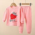 thumbnail image 2 of Hessimy Small And Medium Sized Girls Trousers With Flying Sleeves And Long Sleeves With Letter Prints burp clothes baby girl (Pink,6-7 Years), 2 of 2