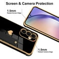 thumbnail image 3 of Designed for Samsung Galaxy A54 5G Case Black Love Hearts Design for Women Girl Men, Luxury Plating with Strap Stand Full Camera Lens Protection Bumper for Galaxy A54 5G, 3 of 6