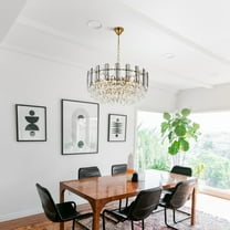 23 "Gold Postmodern luxury Crystal Chandelier, K9 Crystal Ceiling chandelier, Nordic Modern Chandelier, Round Modern Dining Room Chandelier E14 bulb (without bulb)