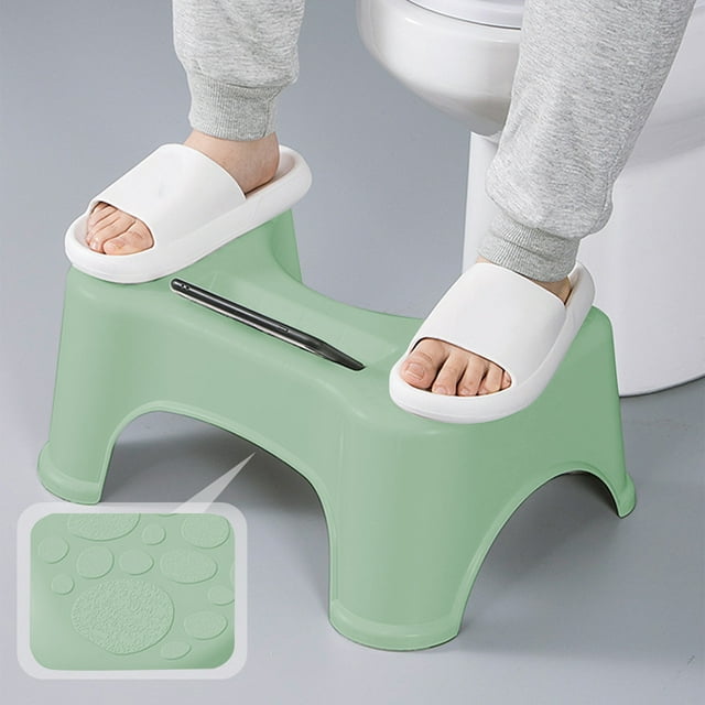 HOZADOIE Chamber Pot Bench Bath Toilet Stool Squatting Poop Stool Bathroom Potty Step Stool Toilet Assistance Steps Step Stool Fits All Toilets Detachable Stackable