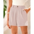 thumbnail image 4 of FreshPretty Shorts for Women Dressy Casual Summer Elastic Waist in The Back Pleated Wide Leg Tailored Work Trouser Shorts, 4 of 8