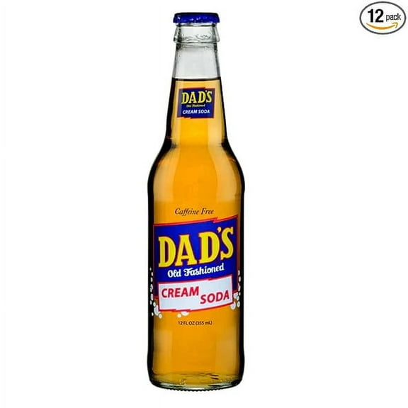 Glass Bottle Iconic Old-Time Brand Soda 12 oz 12 Pack Bundled by Louisiana Pantry (Dad's Cream Soda)