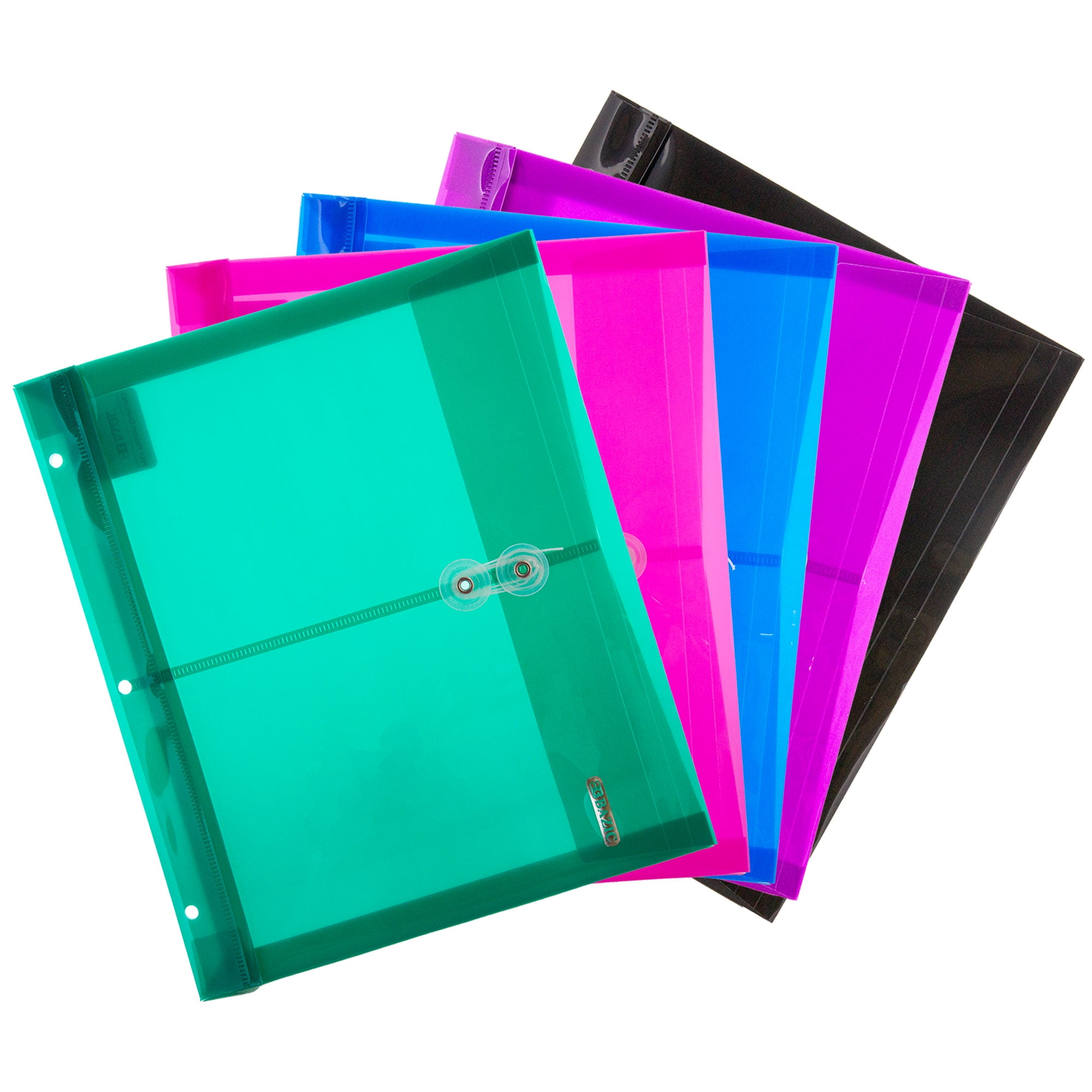 BAZIC Poly Envelope Binder Pocket Folder, 3 Hole Punched, Clear Letter