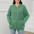 thumbnail image 4 of Women'S Loose-Fit Hooded Sweatshirt, Casual Streetwear Long Sleeve Pullover With Front Pocket & Drawstring Detail, Versatile All Season Comfort Wrm Sweatshirt Jackets (S, Green) ZMTing, 4 of 4