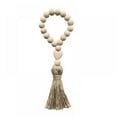 thumbnail image 2 of European Wood Bead Garland with Tassels Farmhouse Rustic Wood Bead Decor Kid Room Wall Hanging Ornament Home Decoration, 2 of 6