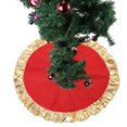 thumbnail image 4 of Falda de árbol de Navidad roja con borde de volantesdelantal de árboldecoración de adorno de tela dorada Ndcxsfigh Nuevos Originales, 4 of 6