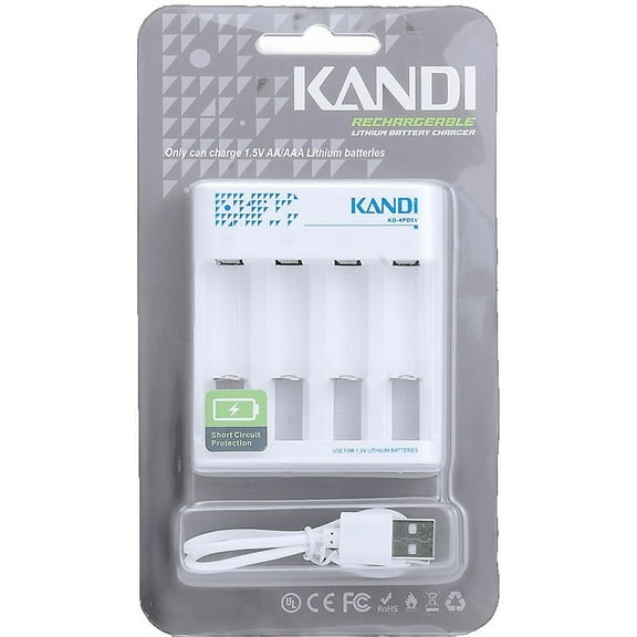 Kandi Lithium USB Battery Charger for AA & AAA