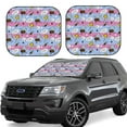 thumbnail image 2 of Picia Bees And Daisies Striped 2 Piece Car Windshield Sun Shade Foldable | Foldable Sun Shield for Front Window Blocks UV Rays and Keeps Your Vehicle Cool-Small, 2 of 7