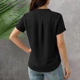 thumbnail image 7 of UAMVSH Womens Linen Shirts Short Sleeve V Neck Button T Shirts Dressy Casual Business Work Blouses with Pocket Summer Outfits, 7 of 7