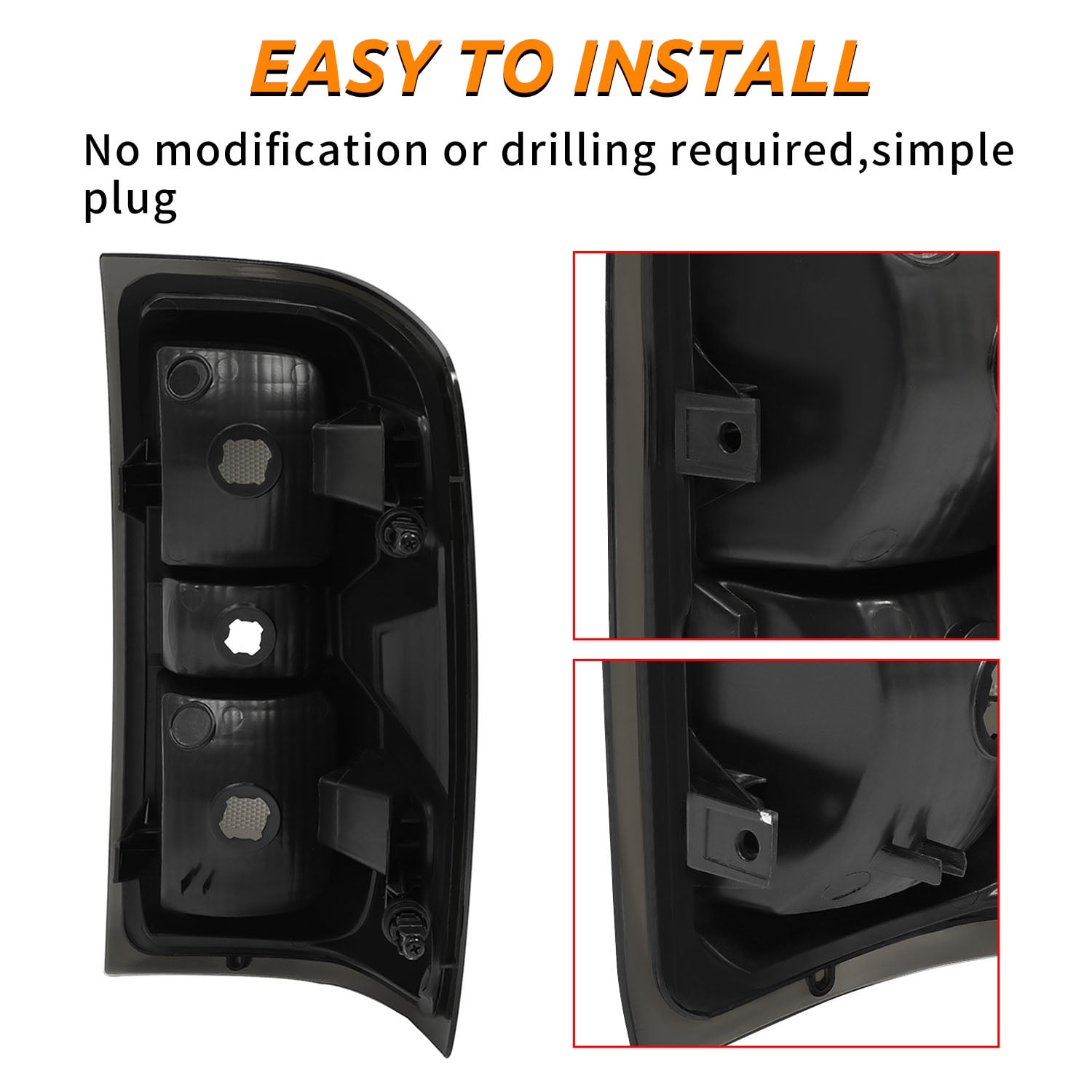 Kojem Pair Tail Lights for 2014-2018 Chevy Chevrolet Silverado 1500/2500/3500 HD GMC Sierra 3500 HD Replacement for GM2800261 GM2801261 w/o Bulbs Smoke Lens Chrome Housing