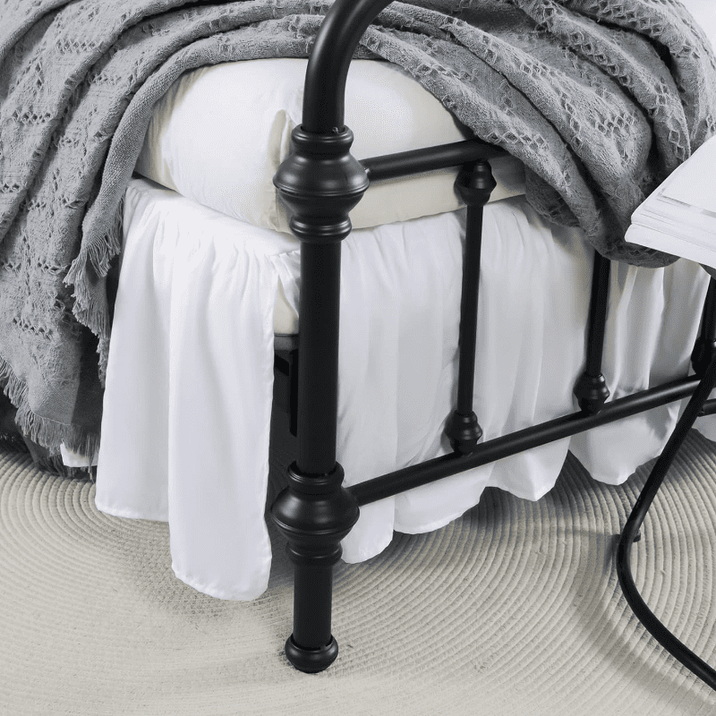 Namzi Ruffled Bed Skirt with Split Corners 39x75inch Soft Polyester Bed Skirt, Wrinkle-Resistant Dust Ruffle, Easy On/Off Wrap Skirt,White