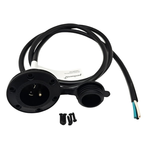 Parkworld 79582 NEMA 5-20 Assembly Power Inlet NEMA 5-20P Molded with 12AWG Power Cord 6FT