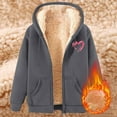 thumbnail image 2 of Bovemsi Sweatshirt for Women Fashionable And Casual Fleece Lined Thickened Warm Hooded Zip Up Hoodie, 2 of 3