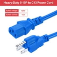thumbnail image 4 of Uxcell 10ft 18 AWG Blue 18/3 Universal Power Cord C13 to NEMA 5-15P 10A 125V 3-Prong Extension Power Cord, 4 of 5