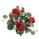 thumbnail image 4 of Corona de velas, corona verde, anillos para velas, soporte creativo para velas de pilar de mesa, anillo de vela de flores de seda para decoración de, 4 of 8