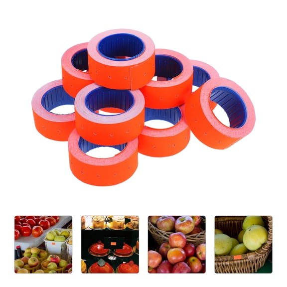 FRCOLOR 10 Rolls Price Stickers Compatible with Mx-5500 for Retail Shop Office Use Multi Color Paper