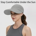 thumbnail image 4 of HuangHuanChen Sun Hat for Women Wide Brim Lightweight Adjustable Sun Packable Ponytail Hat Comfortable Big Brim Baseball Caps for Women Light Ashy One Size, 4 of 6