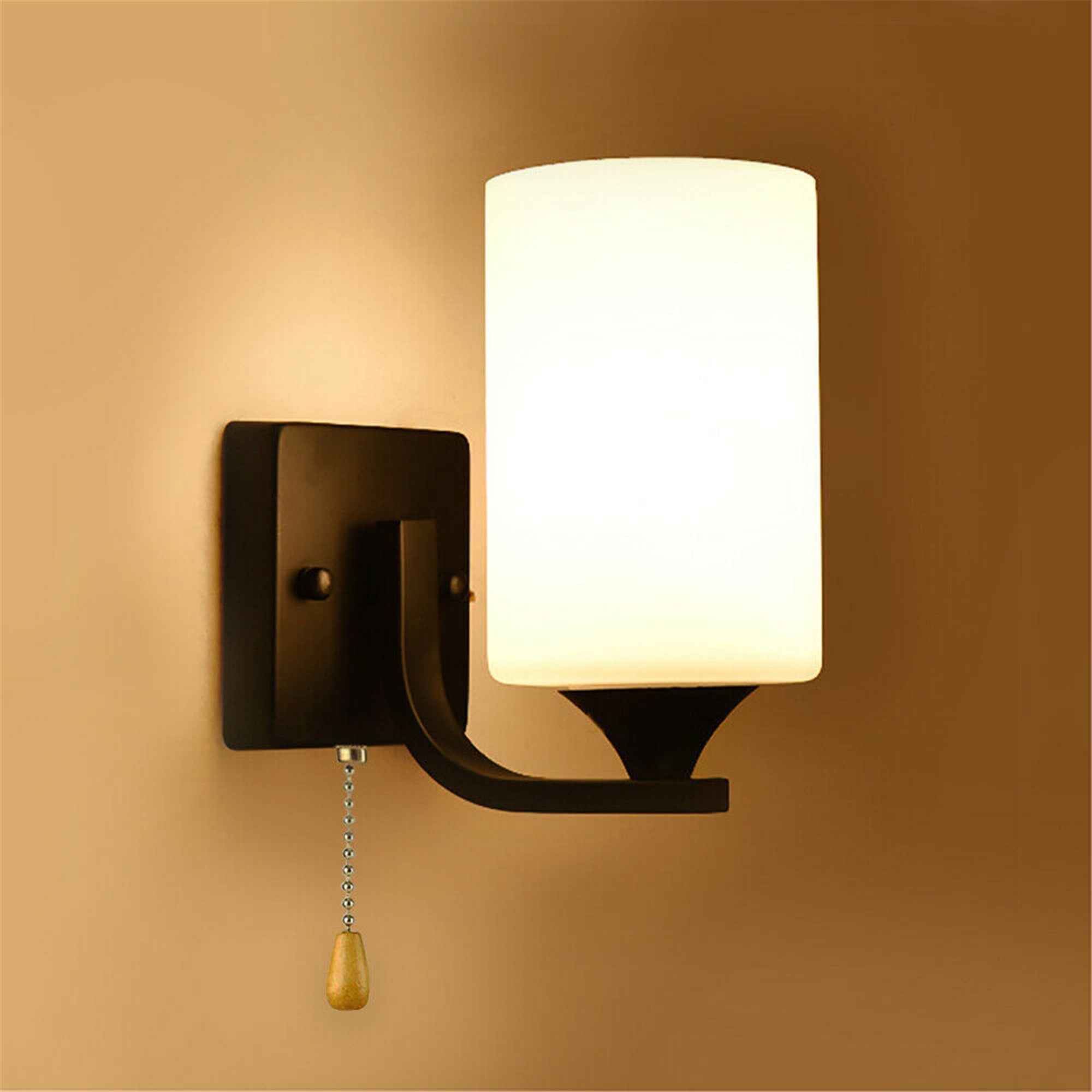 Single LED Light Wall Sconce Lamp E26 Glass Lighting Fixture Indoor 
