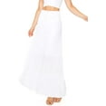 thumbnail image 2 of Love Tree Women's Juniors Smocked Waist Shirred Boho Maxi Skirt (White, Medium), 2 of 4