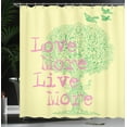 thumbnail image 4 of Ambesonne Love Shower Curtain, Positive World Wishes, 69"Wx70"L, Green Soft Pink Yellow, 4 of 5