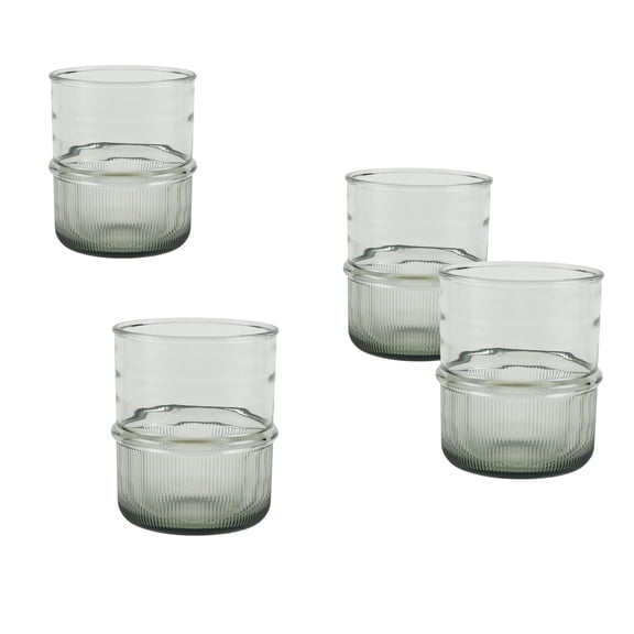 Better Homes & Gardens 4-Piece Green Ribbed Tritan Short Tumbler Set