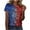 2-3-Multicolor, variant on USA Themed Womens Tops Short Sleeve Summer Plus Size cotton Holiday Wear Multicolor M