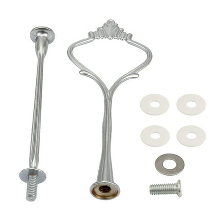 

wendunide Rack 2 Tier Cake Cupcake Plate Stand Handle Hardware Fitting Holder Cake Stand Silver